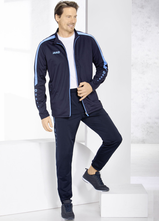 Sport- & Freizeitmode - Freizeitanzug von „Jako“, in Größe 3XL (58/60) bis XXL (56), in Farbe MARINE-HELLBLAU Ansicht 3