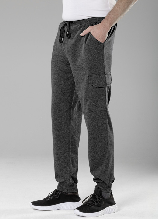 Sport- & Freizeitmode - Freizeithose in 4 Farben, in Größe 3XL (64/66) bis XXL (60/62), in Farbe MITTELGRAU MELIERT Ansicht 4
