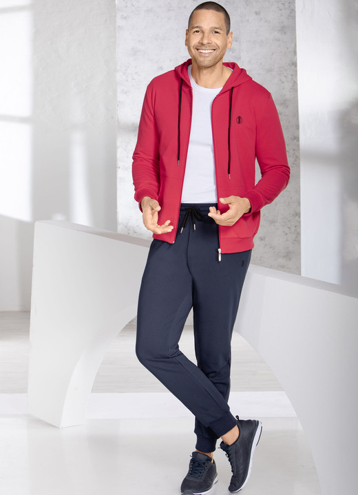 Sport- & Freizeitmode - Freizeithose in 4 Farben, in Größe 3XL (64/66) bis XXL (60/62), in Farbe DUNKELGRAU MELIERT Ansicht 3