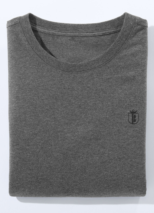 Sport- & Freizeitmode - Doppelpack Shirt in 4 Farben , in Größe 3XL (64/66) bis XXL (60/62), in Farbe 1x WEIß 1x HELLGRAU MELIERT Ansicht 4