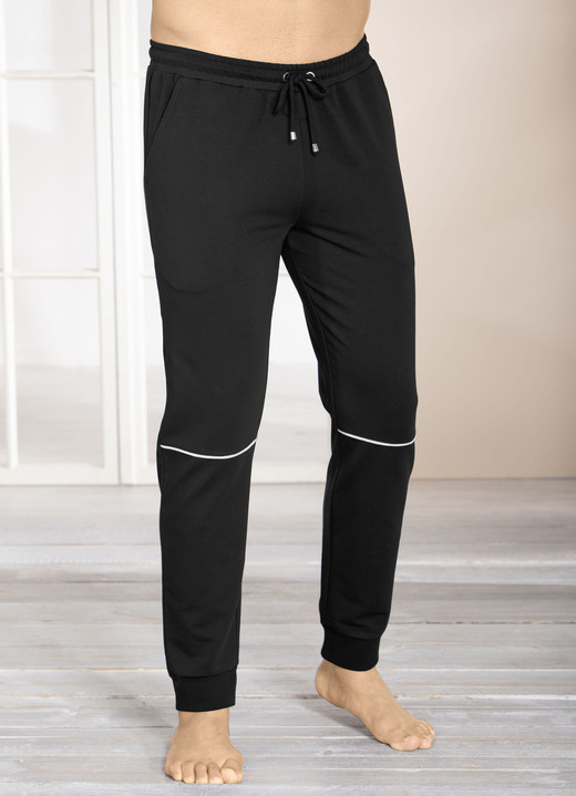 Freizeitmode & Bademäntel - Hose mit Zierpaspel Ansicht 2 Freizeitmode & Bademäntel - Hose mit Zierpaspel, in Größe 024 bis 062, in Farbe MARINE Ansicht 2