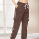 Freizeithosen - Hose mit Kordelzug – Farbe BRAUN – Ansicht 1 Freizeithosen - Hose mit Kordelzug, in Größe 018 bis 054, in Farbe SCHWARZ – Farbe BRAUN – Ansicht 1