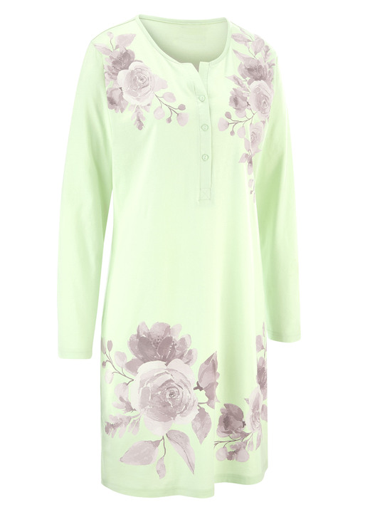 Nachthemden - Zweierpack Nachthemden aus reiner Baumwolle , in Größe 036 bis 058, in Farbe 1X APRICOT-TAUPE, 1X PASTELLGRÜN-TAUPE Ansicht 4