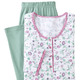 Schlafanzüge & Shortys - Schlafanzug mit Alloverdessin und Knopfleiste, in Größe 036 bis 052, in Farbe WEISS-ROSA-JADE – Farbe WEISS-ROSA-JADE – Ansicht 2
