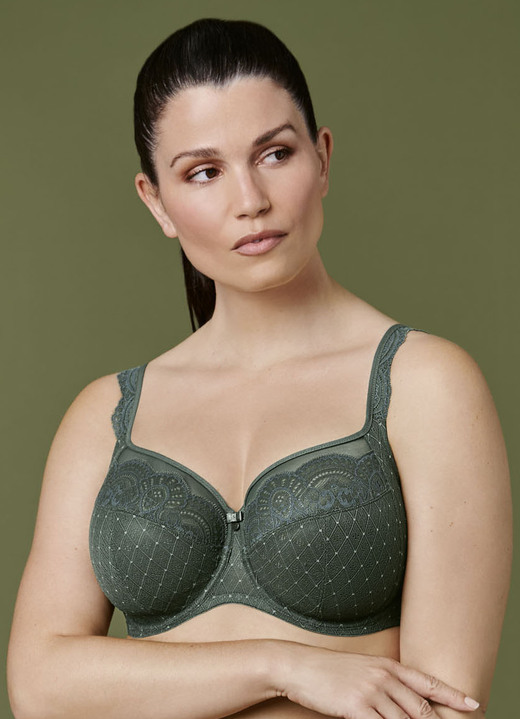 Bügel-BH - Rosa Faia Bügel-BH mit elastischer Spitze, in Größe 075 bis 095, in Cup C, in Farbe WACHOLDER Ansicht 4