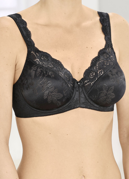 BHs - Triumph-Stellina Bügel-BH mit Jacquardmuster Ansicht 6 BHs - Triumph-Stellina Bügel-BH mit Jacquardmuster, in Größe 075 bis 100, in Cup C, in Farbe SCHWARZ Ansicht 6