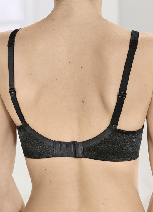 Bügel-BH - Sassa Bügel-BH mit elastischer Spitze, in Größe 075 bis 100, in Cup B, in Farbe SCHWARZ Ansicht 4