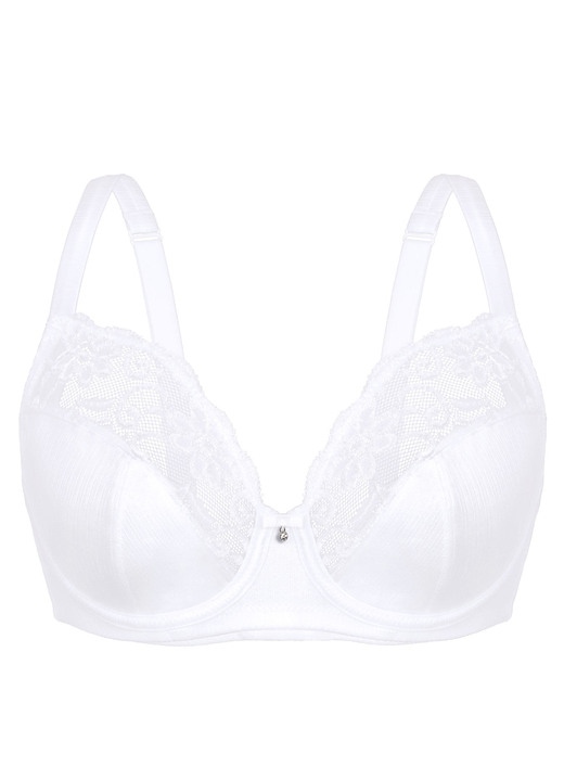 Bügel-BH - Sassa Bügel-BH mit elastischer Spitze, in Größe 075 bis 100, in Cup C, in Farbe WEISS Ansicht 3