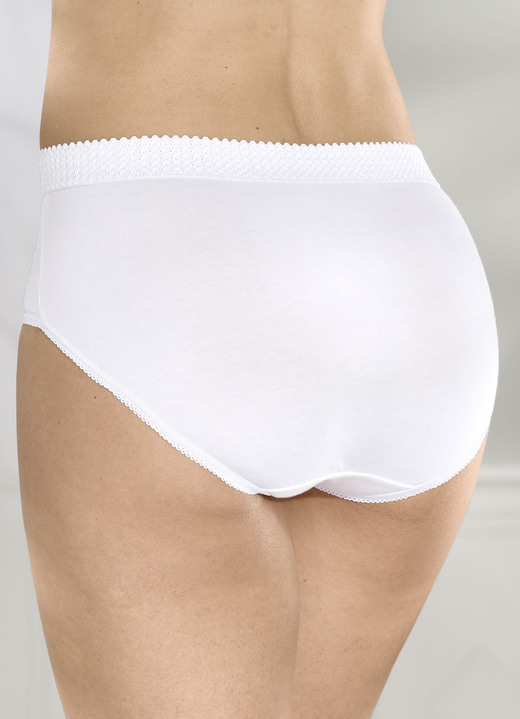 - Sechserpack Slips mit elastischen Beinabschlüssen, in Größe 038 bis 056, in Farbe 2X GRAU MELIERT, 2X WEISS, 2X SCHWARZ Ansicht 4