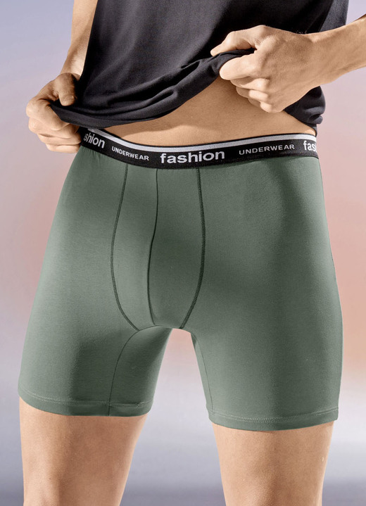 Unterwäsche - Viererpack Pants mit Elastikbund, in Größe 005 bis 011, in Farbe 2X OLIV, 2X SCHWARZ Ansicht 1