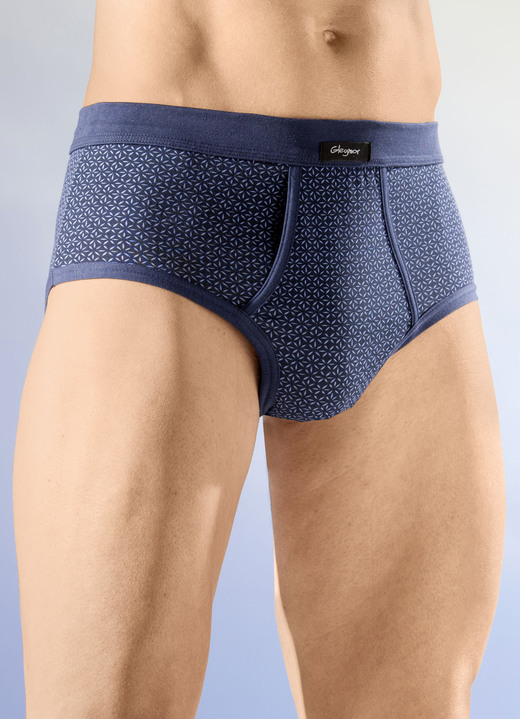 Unterwäsche - Viererpack Slips mit Softbund, in Größe 005 bis 011, in Farbe 2X MARINE-JEANSBLAU, 2X JEANSBLAU-MARINE Ansicht 1