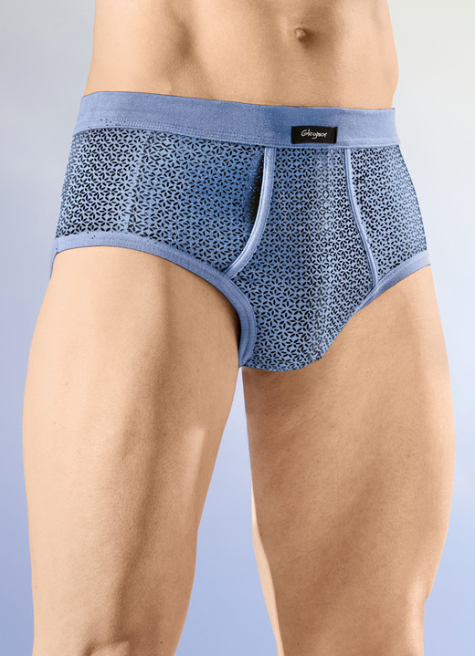 Unterwäsche - Viererpack Slips mit Softbund, in Größe 005 bis 011, in Farbe 2X MARINE-JEANSBLAU, 2X JEANSBLAU-MARINE Ansicht 2