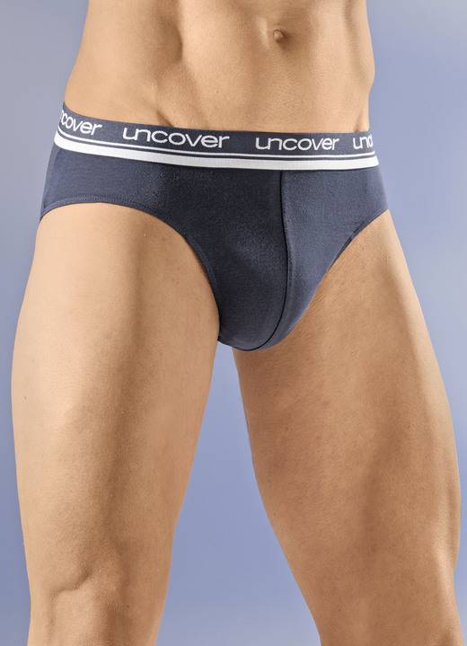 Unterwäsche - uncover by Schiesser, Dreierpack Slips mit Elastikbund, in Größe 004 bis 009, in Farbe 3X SCHWARZ Ansicht 2