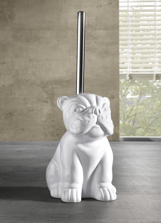 Accessoires - WC-Garnitur im Hunde-Design, in Farbe WEISS