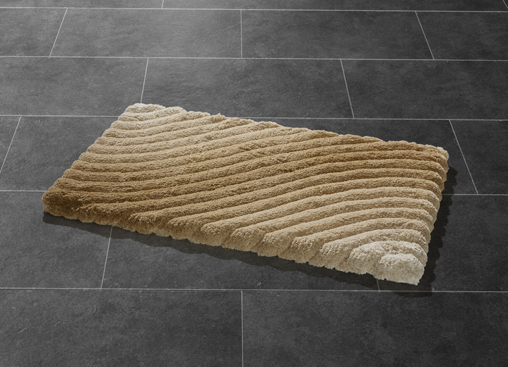 Badgarnituren - Barfußweiche Badgarnitur mit latexierter Rückseite, in Größe 100 (Vorleger halbrund, 50/ 80 cm) bis 112 (WC-Deckelbezug, 47/ 50 cm), in Farbe TERRA Ansicht 5