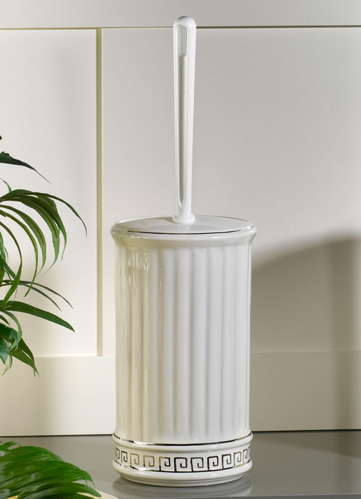 Accessoires - Handgefertigte Badezimmer-Accessoires aus Keramik, in Farbe CREME-SILBER, in Ausführung Seifenspender Ansicht 1