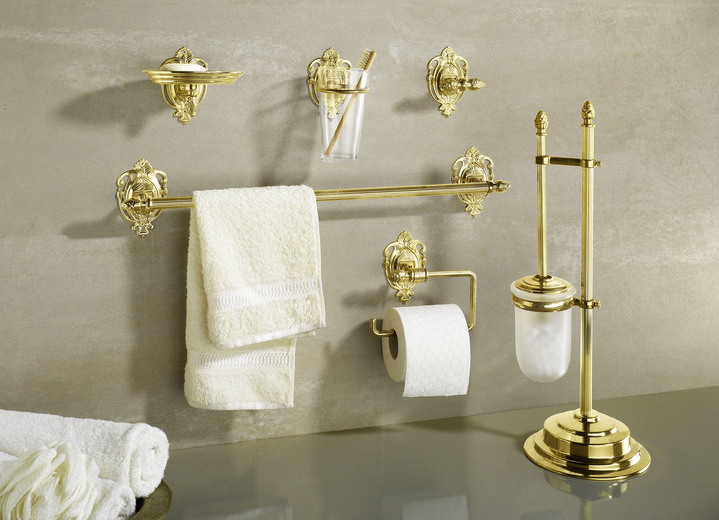 Accessoires - Herrliches Badezimmer-Zubehör aus poliertem Messing, in Farbe MESSING, in Ausführung Toilettenpapierhalter Ansicht 1