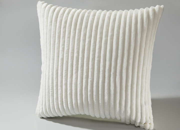 Decken - Wohnaccessoires in feiner Cord-Optik, in Größe 225 (Wohndecke, 150x200 cm) bis 410 (Kissen gefüllt, 50x 50 cm), in Farbe CREME Ansicht 1