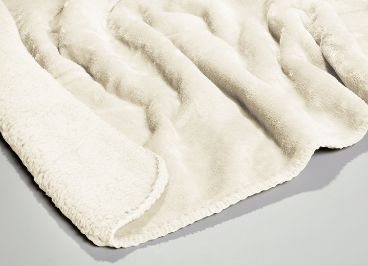Decken - Superkuschelige Wohndecke in Teddyfleece-Qualität, in Farbe CREME Ansicht 2
