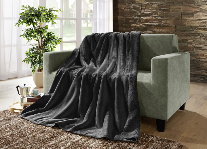 Decken - Superkuschelige Wohndecke in Teddyfleece-Qualität, in Farbe CREME Ansicht 7