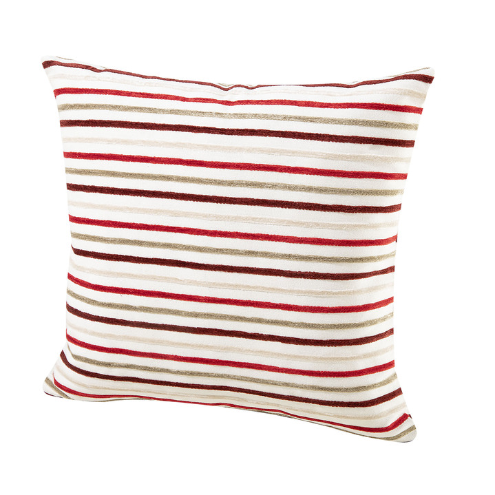 Kissenbezüge - Kissenbezug im Streifen-Design, in Größe 105 (40x40 cm) bis 110 (50x50 cm), in Farbe BORDEAUX Ansicht 1