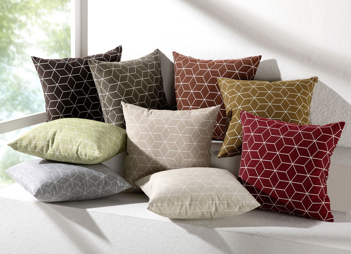 Kissenbezüge - Moderne Kissenbezüge in Jacquard-Qualität, in Größe 105 (40x40 cm) bis 110 (50x50 cm), in Farbe TERRA Ansicht 2