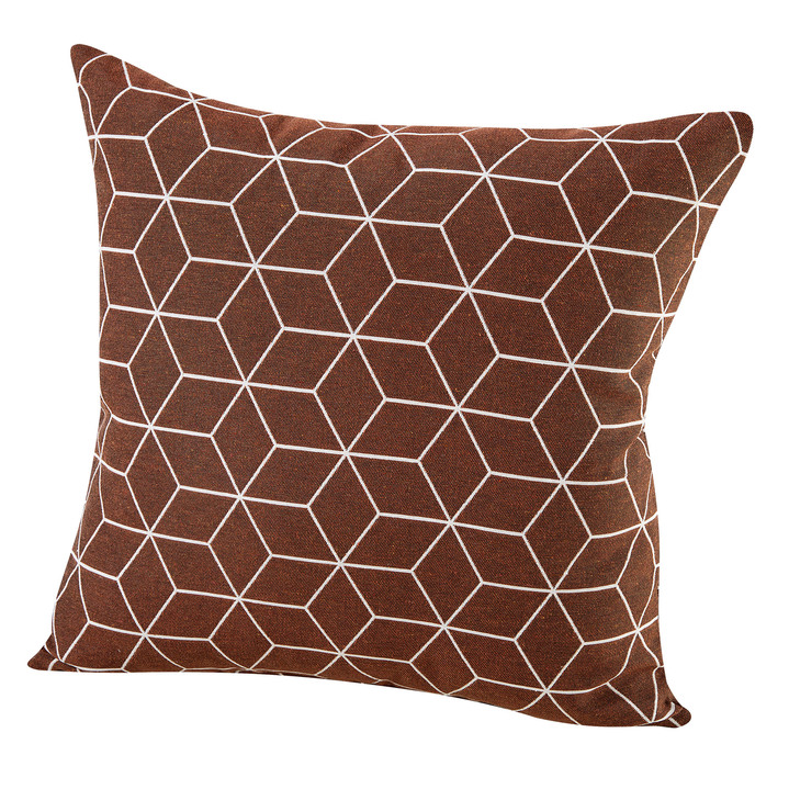 Kissenbezüge - Moderne Kissenbezüge in Jacquard-Qualität, in Größe 105 (40x40 cm) bis 110 (50x50 cm), in Farbe TERRA Ansicht 1