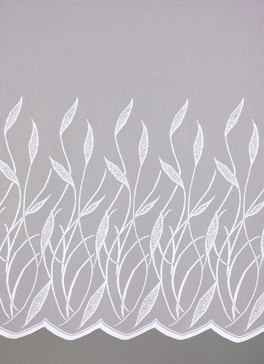 Klassisch - Store Gräser mit gebogtem Abschluss und Universalschienenband, in Größe 140 (H125xB300 cm) bis 298 (H245xB600 cm), in Farbe WEISS Ansicht 2