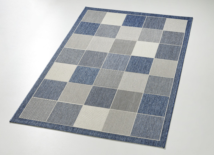 Terrassenboden - Brücken und Teppiche in Sisaloptik für den Innen- und Außenbereich, in Größe 112 (Brücke, 60x110 cm) bis 282 (Teppich, 200x290 cm), in Farbe BLAU Ansicht 1