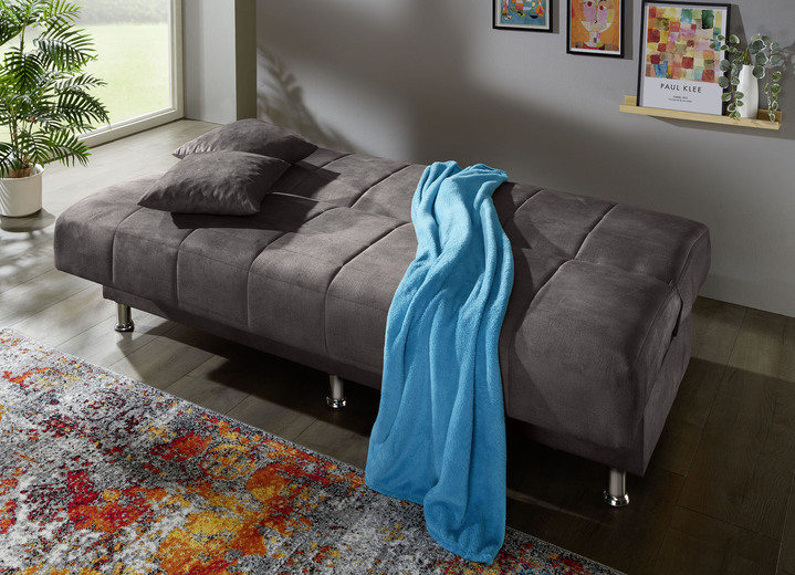 Schlafsofas - Schlafsofa mit Bettkasten und Dekokissen, in Farbe CREME Ansicht 6