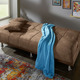 Schlafsofas - Schlafsofa mit Bettkasten und Dekokissen, in Farbe CREME – Farbe BRAUN – Ansicht 2