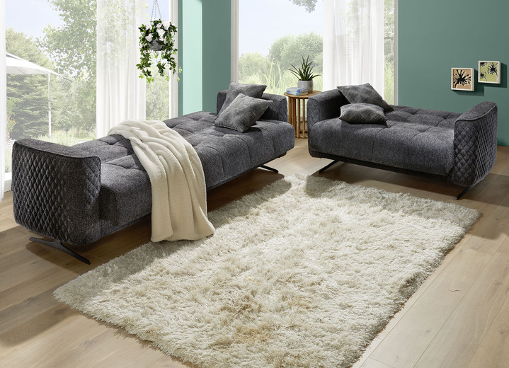 Funktions-Polstermöbel - Polstermöbel mit Bettfunktion und Dekokissen, in Farbe CREME, in Ausführung Dreisitzer Ansicht 6