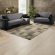 Funktions-Polstermöbel - Moderne Polstermöbel mit Zierkissen – Farbe SCHWARZ-GRAU – Ansicht 2 Funktions-Polstermöbel - Moderne Polstermöbel mit Zierkissen, in Farbe SCHWARZ-GRAU, in Ausführung Polstergruppe, 3-teilig – Farbe SCHWARZ-GRAU – Ansicht 2