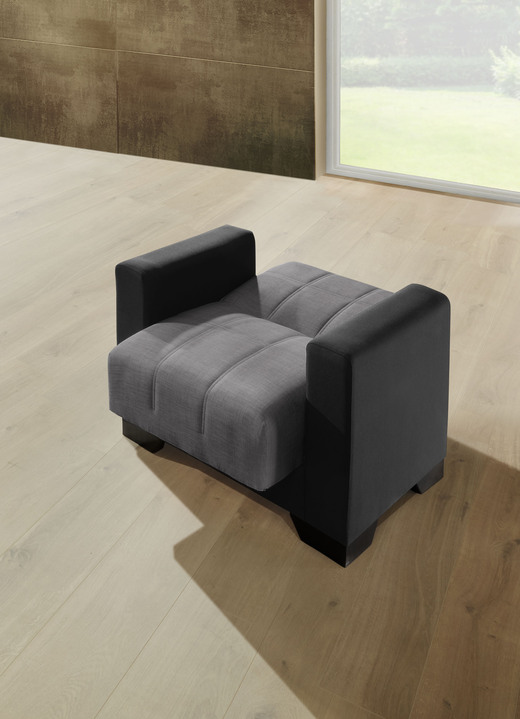 Funktions-Polstermöbel - Moderne Polstermöbel mit Zierkissen Ansicht 6 Funktions-Polstermöbel - Moderne Polstermöbel mit Zierkissen, in Farbe SCHWARZ-GRAU, in Ausführung Polstergruppe, 3-teilig Ansicht 6