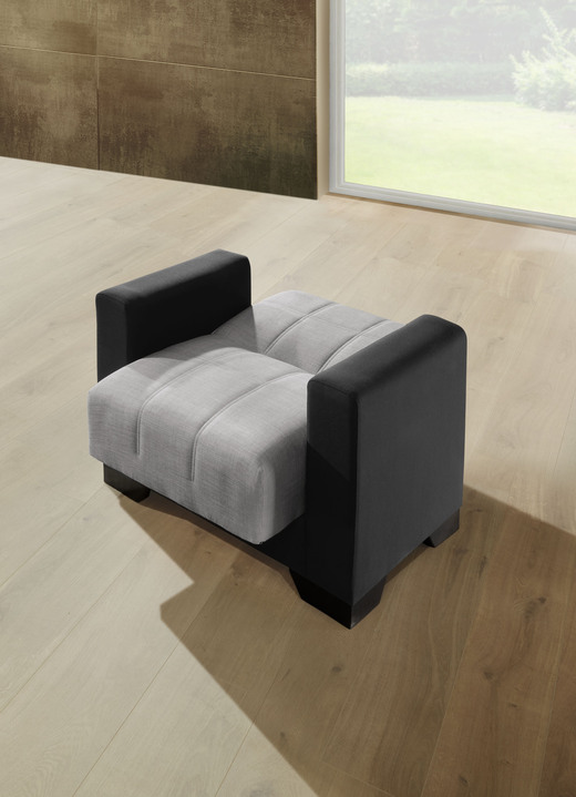 Funktions-Polstermöbel - Moderne Polstermöbel mit Bonnellfederkern, in Farbe SCHWARZ-SILBER, in Ausführung Sessel Ansicht 2