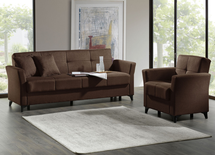 Modern - Gemütliche Polstermöbel mit Bettfunktion, in Farbe BEIGE, in Ausführung Sessel Ansicht 4