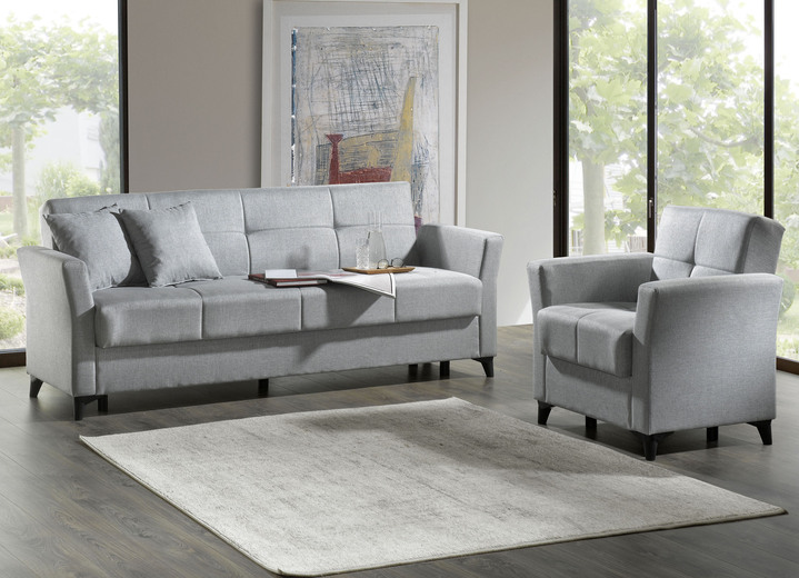 Modern - Gemütliche Polstermöbel mit Bettfunktion, in Farbe BEIGE, in Ausführung Sessel Ansicht 3