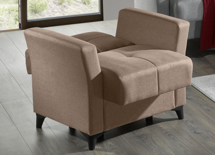 Modern - Gemütliche Polstermöbel mit Bettfunktion, in Farbe BEIGE, in Ausführung Sessel Ansicht 2