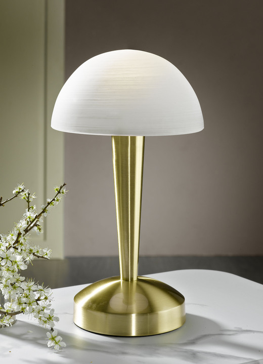 Lampen & Leuchten - Tischleuchte aus Metall und Glas mit Leuchtmittel, in Farbe MESSING, MATT Ansicht 1