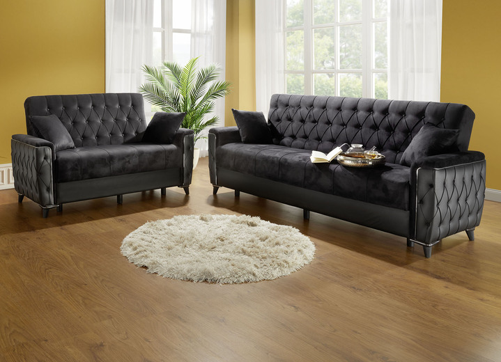 Funktions-Polstermöbel - Polstermöbel mit Bettkasten und Liegefunktion Ansicht 2 Funktions-Polstermöbel - Polstermöbel mit Bettkasten und Liegefunktion, in Farbe SCHWARZ, in Ausführung Polsterecke mit Bettfunktion Ansicht 2