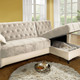 Funktions-Polstermöbel - Polstermöbel mit Bettkasten und Liegefunktion – Farbe CREME – Ansicht 6 Funktions-Polstermöbel - Polstermöbel mit Bettkasten und Liegefunktion, in Farbe SCHWARZ, in Ausführung Polsterecke mit Bettfunktion – Farbe CREME – Ansicht 6