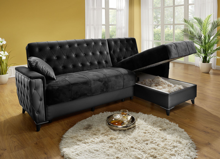 Funktions-Polstermöbel - Polstermöbel mit Bettkasten und Liegefunktion Ansicht 6 Funktions-Polstermöbel - Polstermöbel mit Bettkasten und Liegefunktion, in Farbe SCHWARZ, in Ausführung Polsterecke mit Bettfunktion Ansicht 6