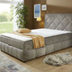 Betten - Boxspringbett mit Bettkasten und Topper – Farbe GRAU – Ansicht 1 Betten - Boxspringbett mit Bettkasten und Topper, in Farbe COGNAC – Farbe GRAU – Ansicht 1