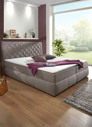 Boxspringbett mit Bettkasten und Topper