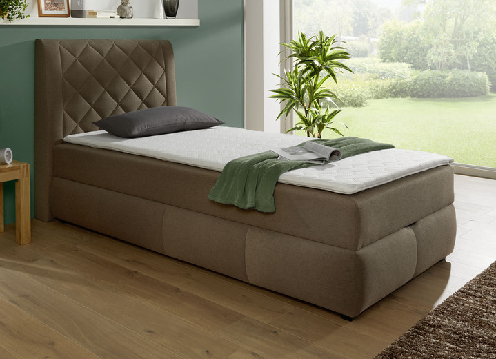 Betten - Boxspringbett mit Bettkasten und Topper Ansicht 5 Betten - Boxspringbett mit Bettkasten und Topper, in Farbe GRAU Ansicht 5