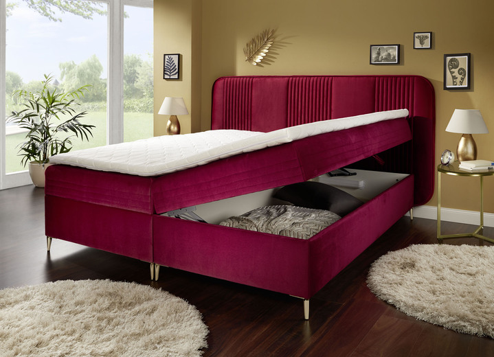 Betten - Boxspringbett mit Bettkasten und Topper Ansicht 3 Betten - Boxspringbett mit Bettkasten und Topper, in Farbe BRAUN Ansicht 3