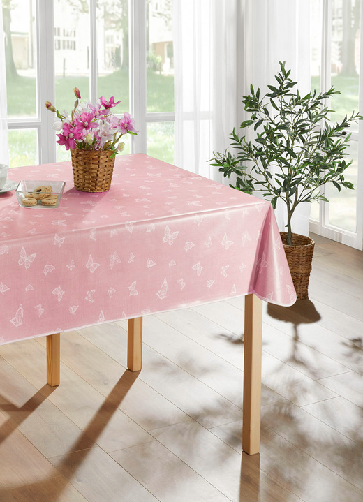 Tischdecken - Abwaschbare Wachstuch-Tischdecke, in Größe 108 (Tischdecke, 80/ 80 cm) bis 190 (Tischdecke oval, 140/190 cm), in Farbe ROSÉ Ansicht 2