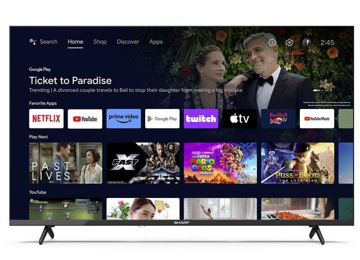 - Sharp FH2EA rahmenloser Full-HD-LED-Android-Fernseher, in Farbe SCHWARZ Ansicht 1