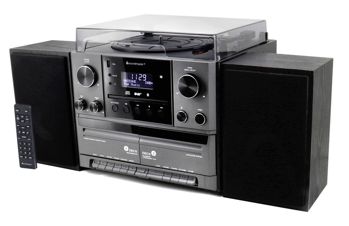 Nostalgie - Nostalgie-Stereoanlage mit Fernbedienung, in Farbe SCHWARZ Ansicht 2