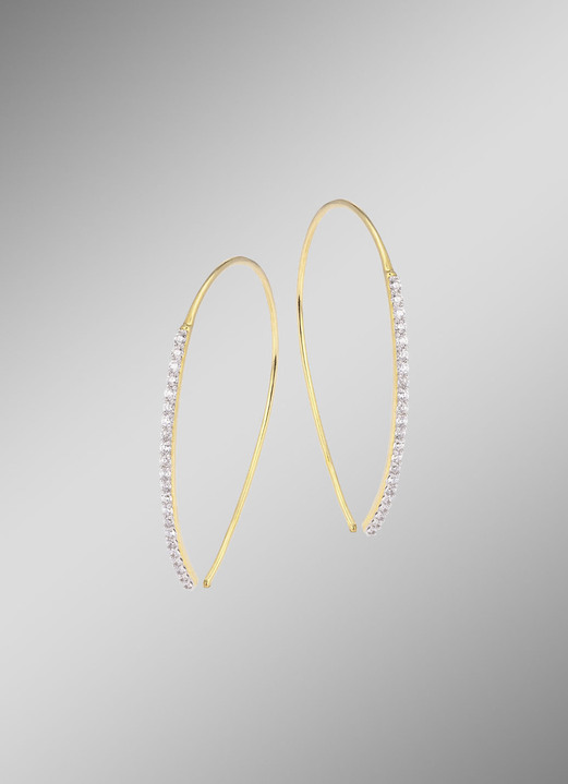 mit Diamanten - Glamouröse Ohrhaken mit Brillanten, in Farbe  Ansicht 2